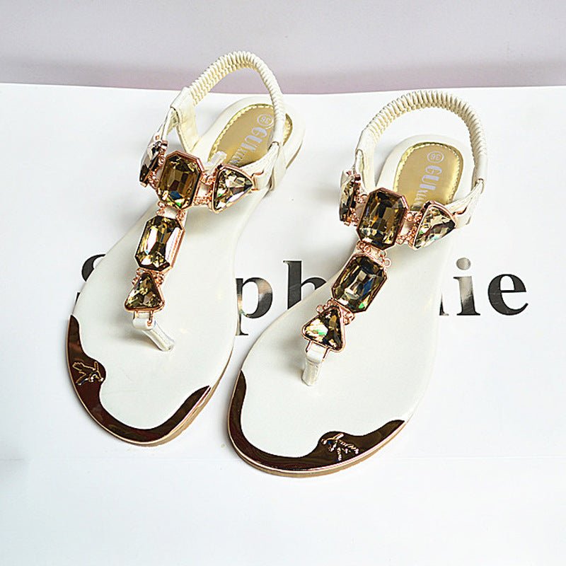 best Sandals Women New Summer Sandals Women Shoes Casual Elastic Band Crytal Flat Sandals Light Wearproof Nonslip Women Sandals sandals shop online at M2K Trends for #CanadaApparel #CanadianDesign