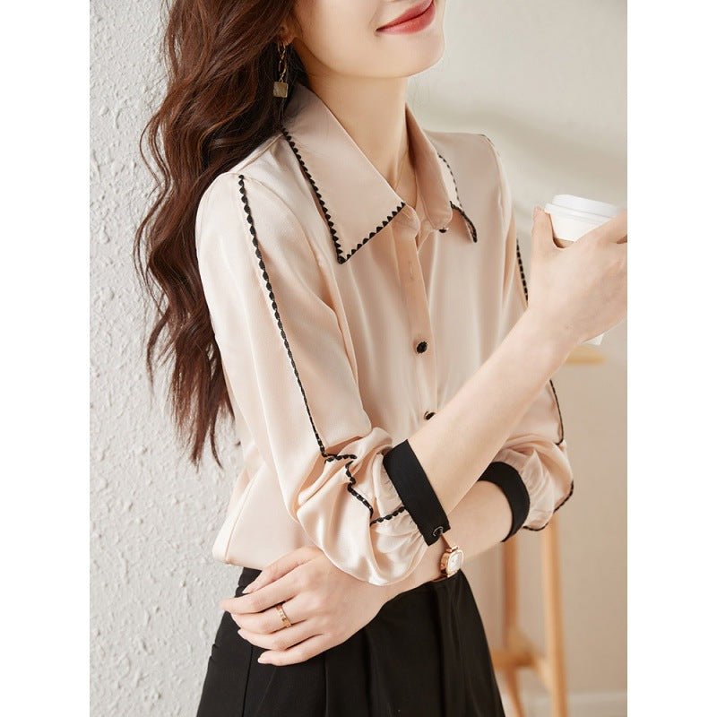 best Satin Lapel Shirt Top For Women 0 shop online at M2K Trends for