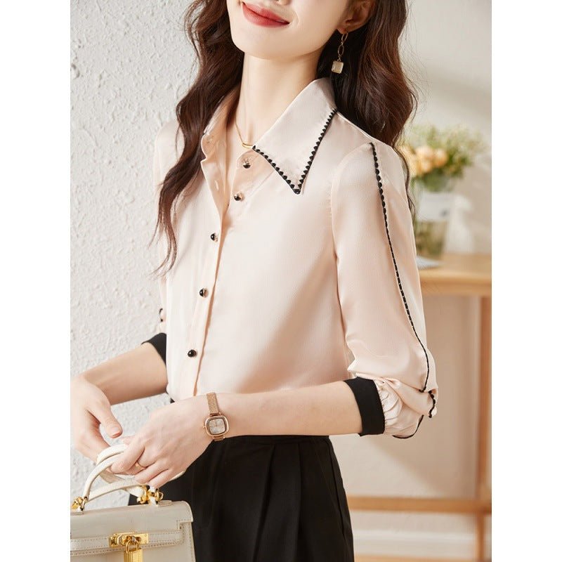 best Satin Lapel Shirt Top For Women 0 shop online at M2K Trends for