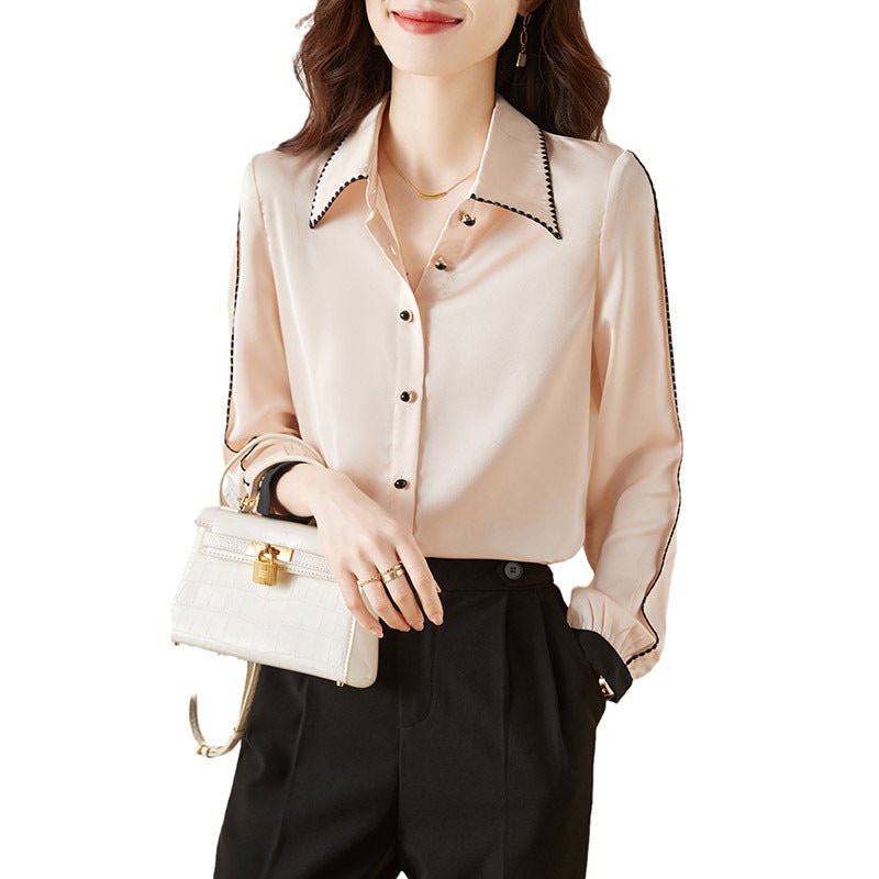 best Satin Lapel Shirt Top For Women 0 shop online at M2K Trends for