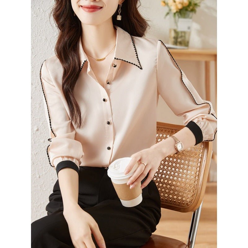 best Satin Lapel Shirt Top For Women 0 shop online at M2K Trends for