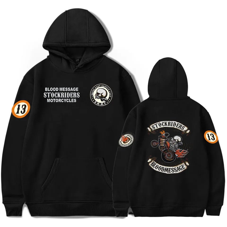 best Skull Stockriders Motorcycle Sweatshirts Hoodie Men/Women skull locomotive Sweatshirt Hoodies Streetwear Harajuku Jacket Coat shop online at M2K Trends for