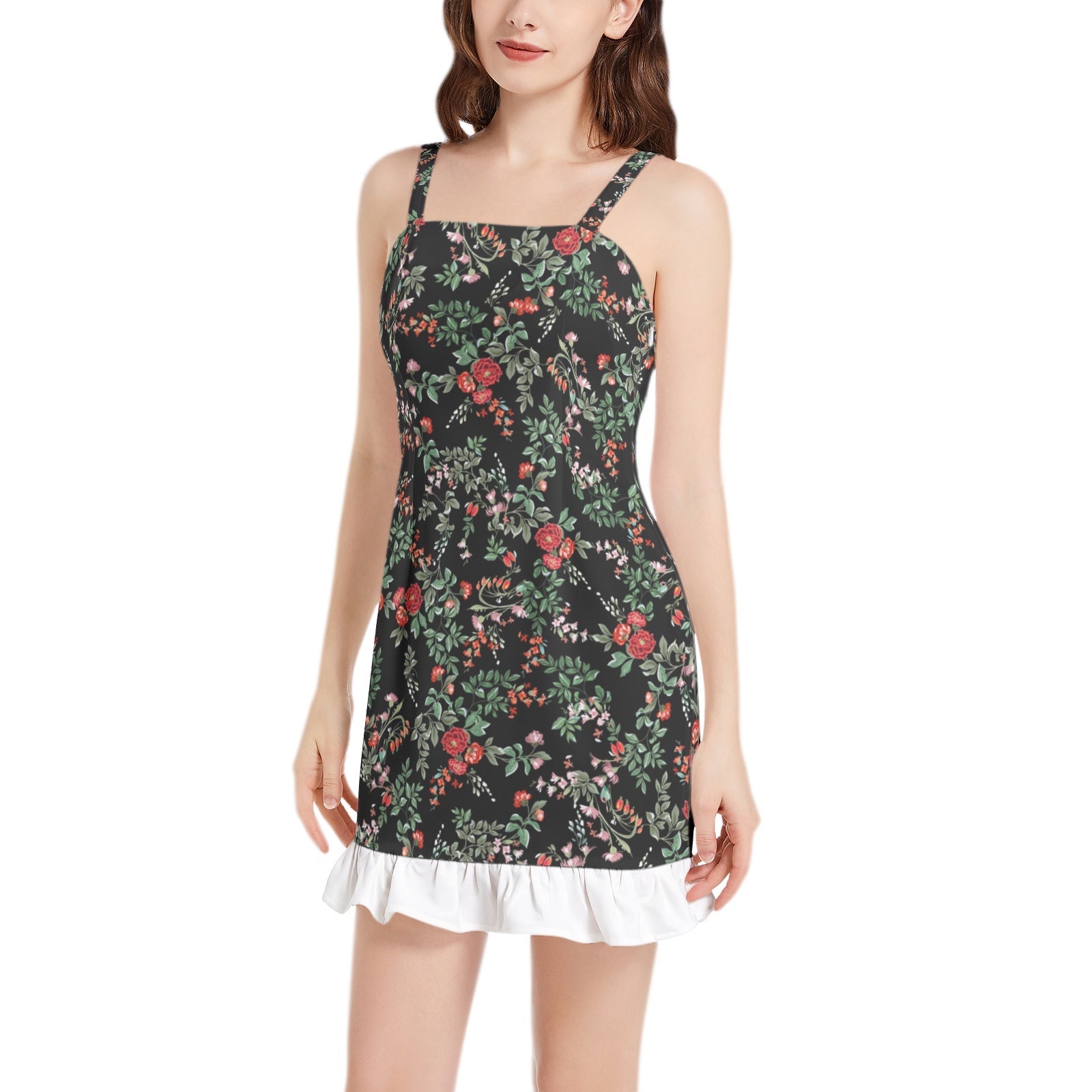 best Sleeveless Square Neck Ruffle Hem Mini Dress for women for active and office Dress shop online at M2K Trends for