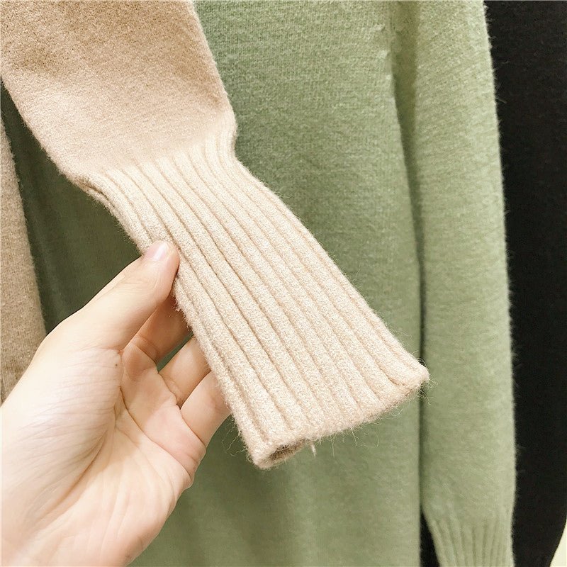 best Slim-fit Knit Sweater Women Loose Long-sleeved Pullover Turtleneck Base Sweater Women's T-Shirt | Fruit of the Loom L393 shop online at M2K Trends for