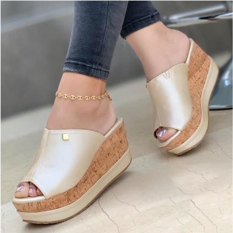 best Slippers Summer 1 Wedges Retro Fish Mouth Large Size Sandals Women High Heel Platform Solid Color Plus Size Shoes Sandalias 0 shop online at M2K Trends for