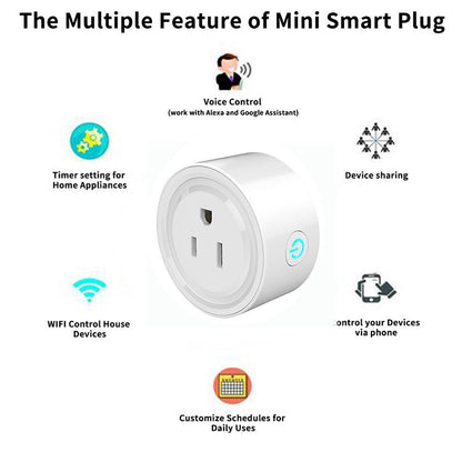 best Smart Plug Tuya Smart Life Work with Google Home Amazon Alexa WiFi Wireless US Mini WiFi Smart Plug Smart Plug shop online at M2K Trends for Smart Plug