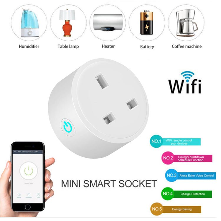 best Smart Plug Tuya Smart Life Work with Google Home Amazon Alexa WiFi Wireless US Mini WiFi Smart Plug Smart Plug shop online at M2K Trends for Smart Plug