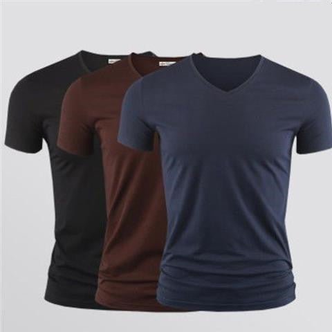 best Solid Color Round Neck Slim Half Sleeve t-Shirt 0 shop online at M2K Trends for