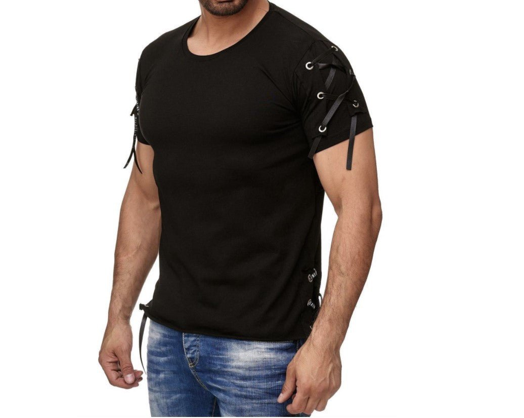 best Solid Slim Fit Sports Collarless Youth Cuff T-Shirt Shirts & Tops shop online at M2K Trends for black t shirt women