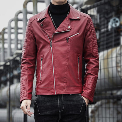 best Spring And Autumn Leather Clothes Men's Motorcycle Jacket 0 shop online at M2K Trends for