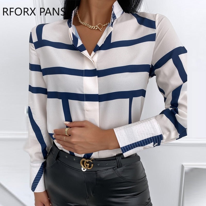 best Spring Striped Long Sleeve Casual Shirt Long Sleeve Blouse Women Top 2021 0 shop online at M2K Trends for