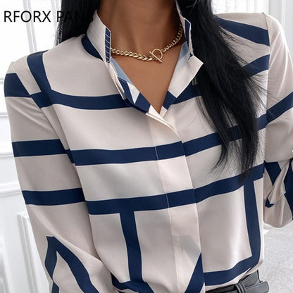 best Spring Striped Long Sleeve Casual Shirt Long Sleeve Blouse Women Top 2021 0 shop online at M2K Trends for