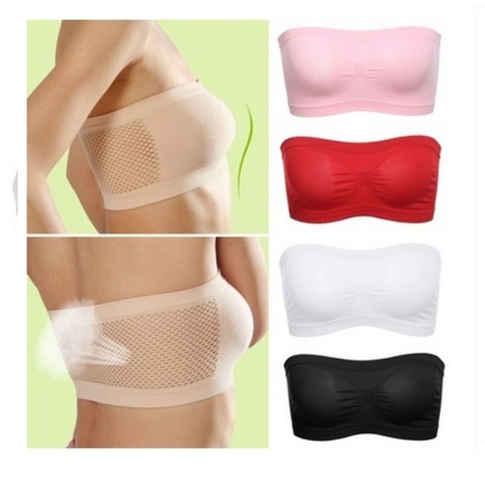 best Spring Summer Women Bra Seamless Tube Top Bra Strapless Bandeau Push up Bra Women's Underwear Basic Stretch Underwear Lingerie 0 shop online at M2K Trends for