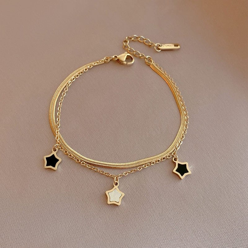 best Stainless Steel Layered Golden Pendant Bracelet For Women Retro Punk Gothic Portrait Coin Cross Pearl Bracelet Jewelry Jewelry & Watches shop online at M2K Trends for Fashion Jewelry