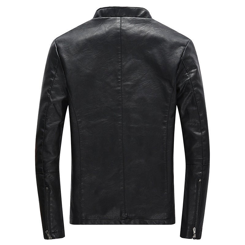 best Stand-up collar fur PU leather jacket plus velvet men's jacket Mens shirt shop online at M2K Trends for