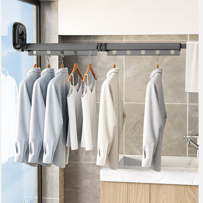 best Suction Cup Folding Clothes Hanger Indoor Home Balcony Aluminum Retractable Drying Rack No Punching Folding Clothes Hanger 0 shop online at M2K Trends for