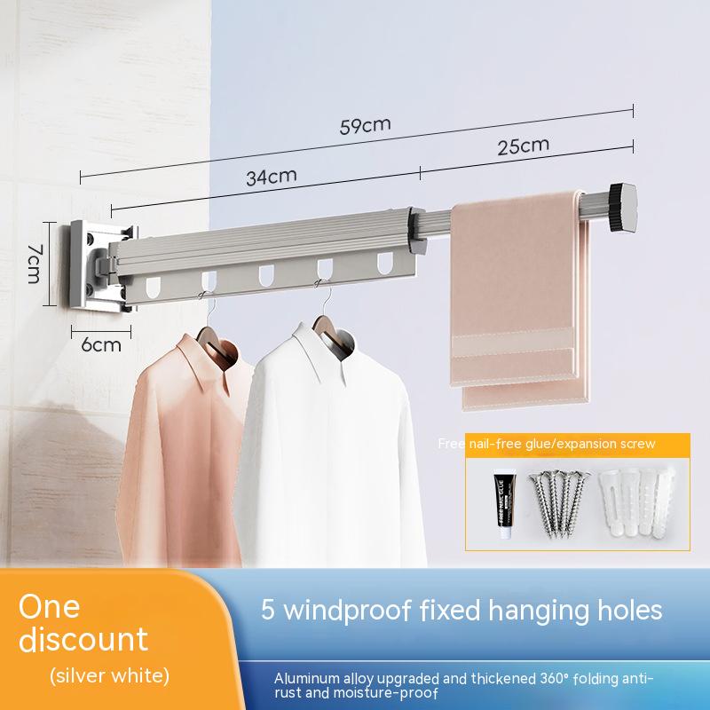 best Suction Cup Folding Clothes Hanger Indoor Home Balcony Aluminum Retractable Drying Rack No Punching Folding Clothes Hanger 0 shop online at M2K Trends for