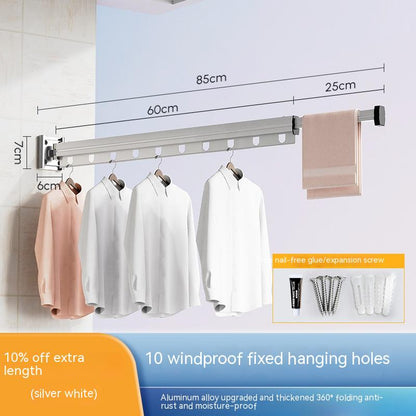 best Suction Cup Folding Clothes Hanger Indoor Home Balcony Aluminum Retractable Drying Rack No Punching Folding Clothes Hanger 0 shop online at M2K Trends for