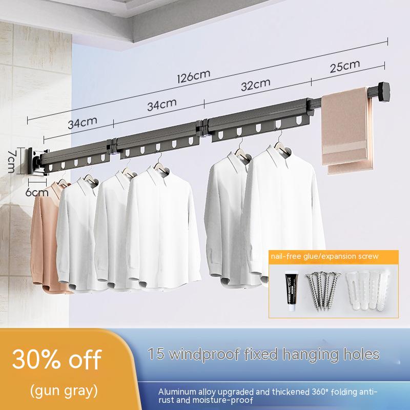 best Suction Cup Folding Clothes Hanger Indoor Home Balcony Aluminum Retractable Drying Rack No Punching Folding Clothes Hanger 0 shop online at M2K Trends for