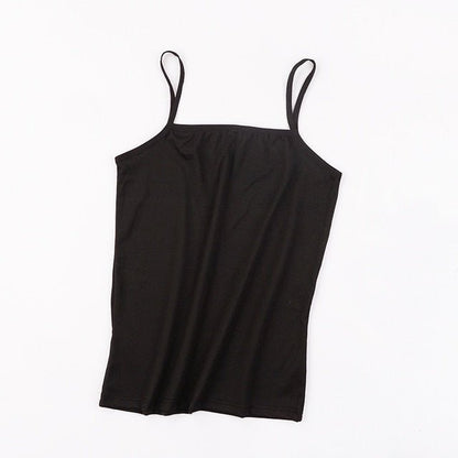 best Summer Bra Ice Silk Crop Tops Sports Spaghetti Strap Vest Top Women Sexy Built In Bra Off Shoulder Sleeveless Camisole Underwear 0 shop online at M2K Trends for