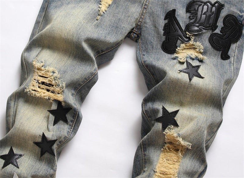 best Summer Street Men's Jeans Embroidered Cotton 0 shop online at M2K Trends for