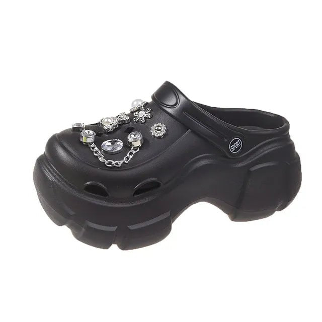 best Summer Women Clogs Quick Dry Wedges Platform Garden Shoes Beach Sandals Home Slippers Thick Sole Increased Flip Flops for Women shop online at M2K Trends for