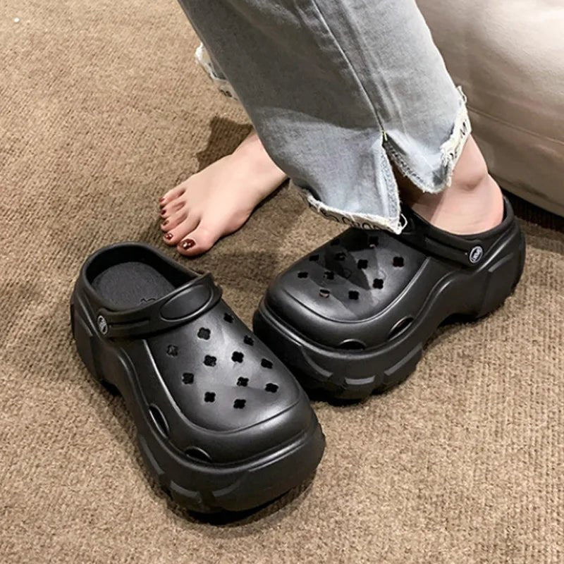 best Summer Women Clogs Quick Dry Wedges Platform Garden Shoes Beach Sandals Home Slippers Thick Sole Increased Flip Flops for Women shop online at M2K Trends for