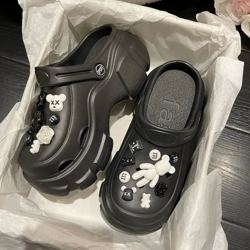 best Summer Women Clogs Quick Dry Wedges Platform Garden Shoes Beach Sandals Home Slippers Thick Sole Increased Flip Flops for Women shop online at M2K Trends for