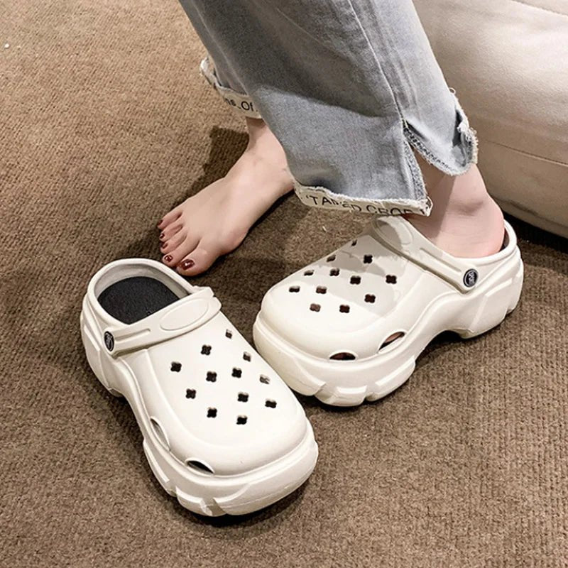 best Summer Women Clogs Quick Dry Wedges Platform Garden Shoes Beach Sandals Home Slippers Thick Sole Increased Flip Flops for Women shop online at M2K Trends for