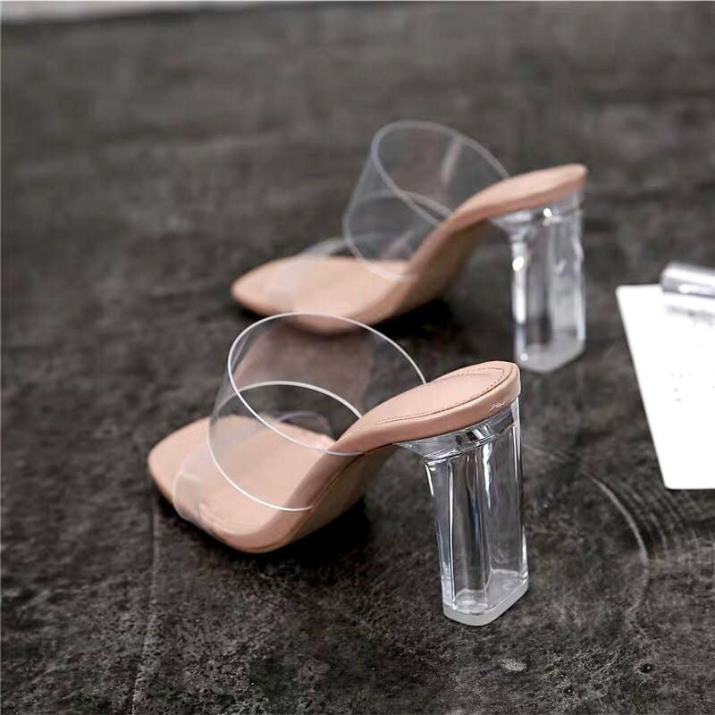 best Summer Women Pumps Sandals PVC Jelly Slippers Open Toe High Heels Women Transparent Perspex Slippers Shoes Heel Clear Sandals 0 shop online at M2K Trends for