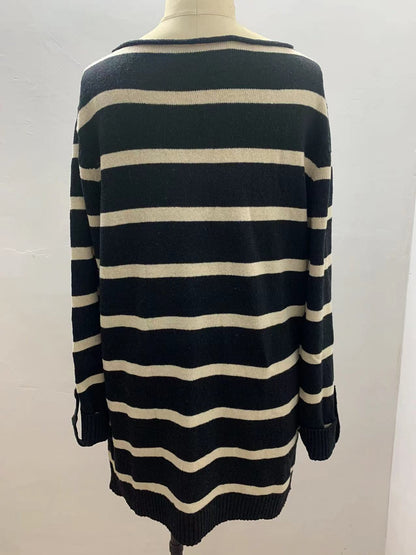 best Sweater Contrast Stripe Pullover Crewneck Sweater 0 shop online at M2K Trends for