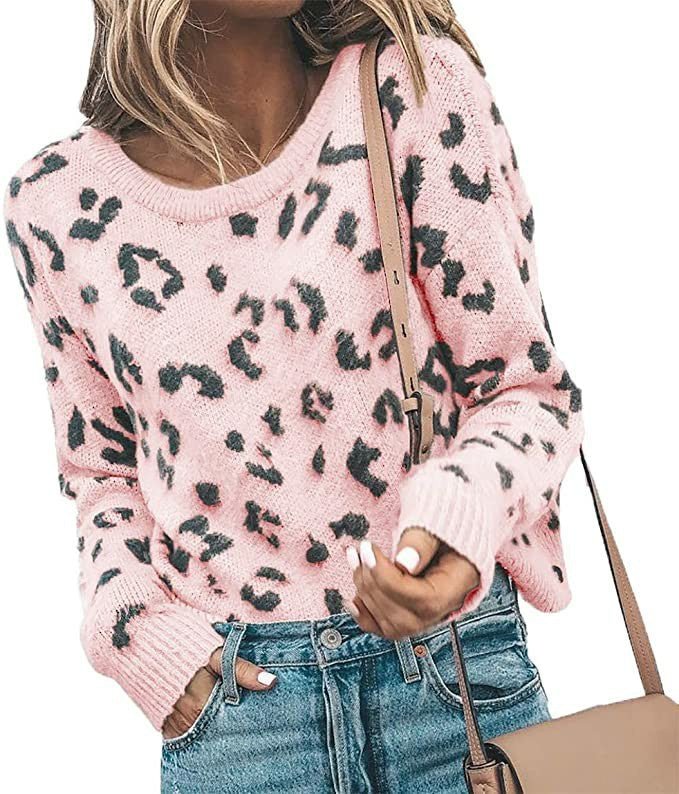 best Sweater Sweater Knit Sweater Leopard Print Sweater Women 0 shop online at M2K Trends for