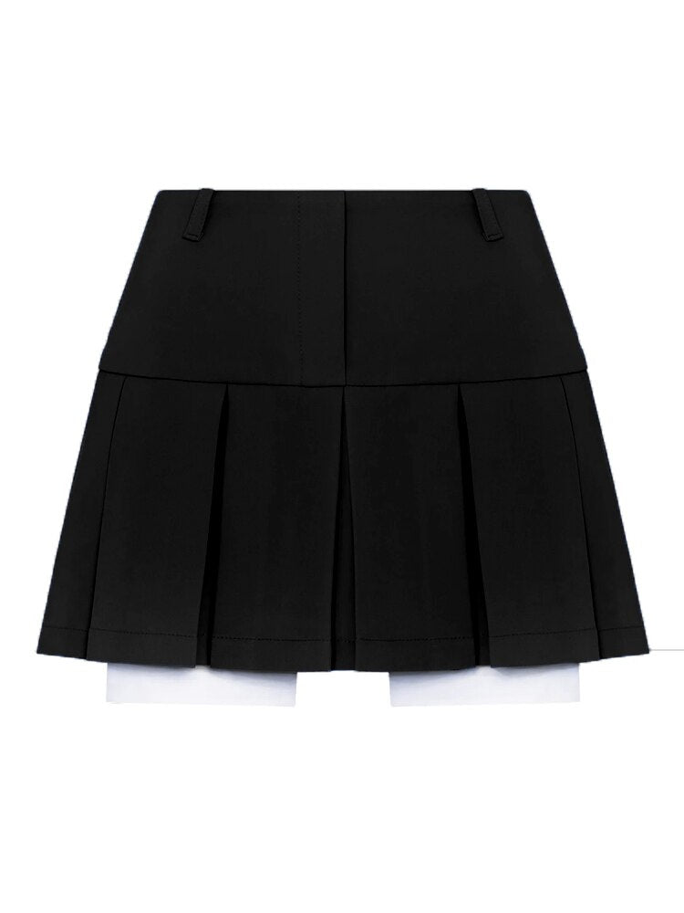 best Taruxy New Mini Skirt For Women Cute High Waist Fashion Y2K Skirts Set 2022 Casual Streetwear Womens Bottom Black Pleated Skirts 0 shop online at M2K Trends for