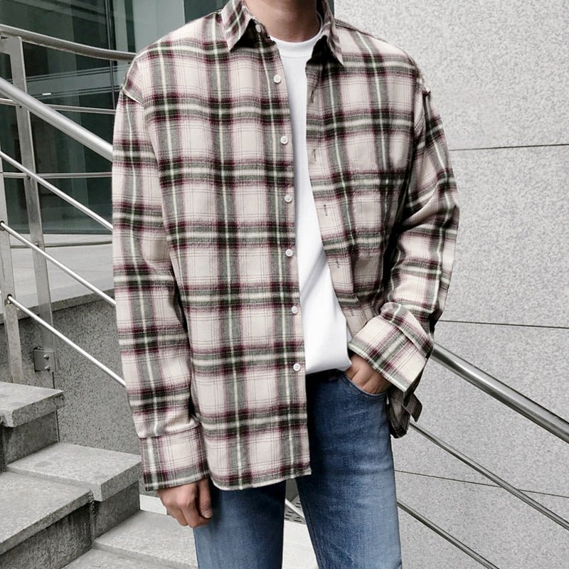 best The best Men's party, work and night club autumn long sleeve plaid shirt Mens shirt shop online at M2K Trends for