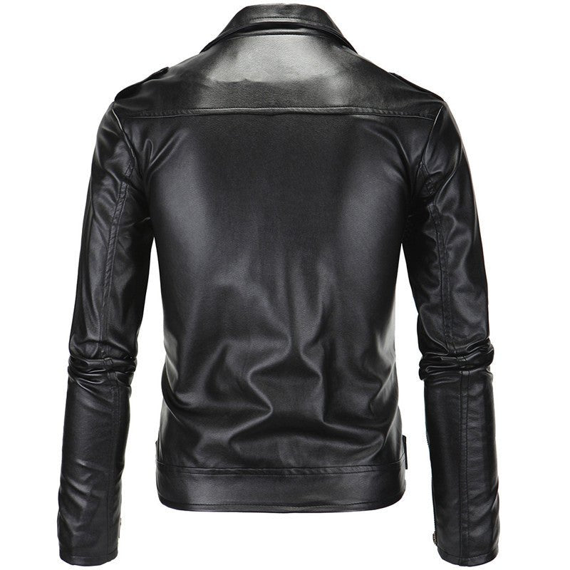 best The best Slim Casual Leather Jacket With Lapel mens Diagonal Zipper men`s shirt shop online at M2K Trends for