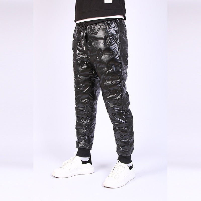 best Thickened Men's And Women's Couples Laminated Glossy Outdoor Trousers Clothing shop online at M2K Trends for men pants