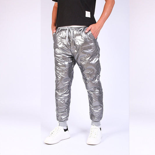 best Thickened Men's And Women's Couples Laminated Glossy Outdoor Trousers Clothing shop online at M2K Trends for men pants