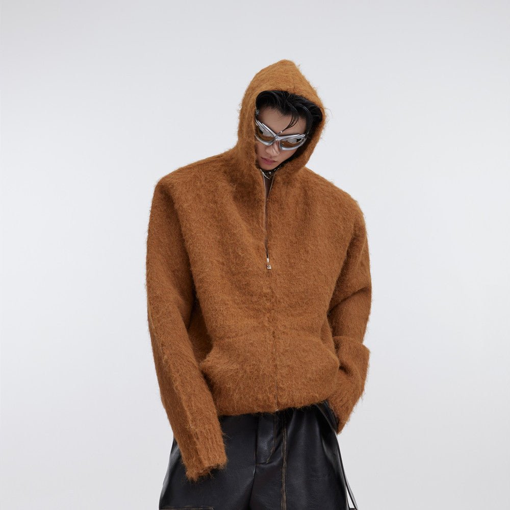 best Thickened Mohair Hooded Knitted Cardigan For Men 0 shop online at M2K Trends for