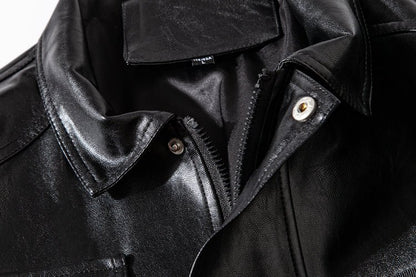 best Tooling Motorcycle Leather Men's Trend Loose Handsome Jacket 0 shop online at M2K Trends for