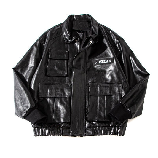 best Tooling Motorcycle Leather Men's Trend Loose Handsome Jacket 0 shop online at M2K Trends for