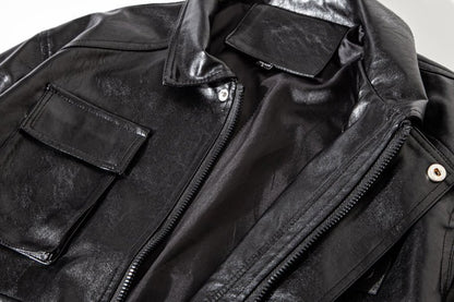 best Tooling Motorcycle Leather Men's Trend Loose Handsome Jacket 0 shop online at M2K Trends for