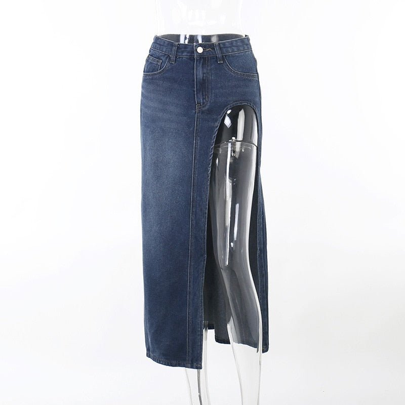 best Tossy 2023 Summer Split Out Denim Skirt Jeans Women Casual Long Skirt Low Waisted Jean Streetwear New Midi Pencil Skirt Y2k New 0 shop online at M2K Trends for