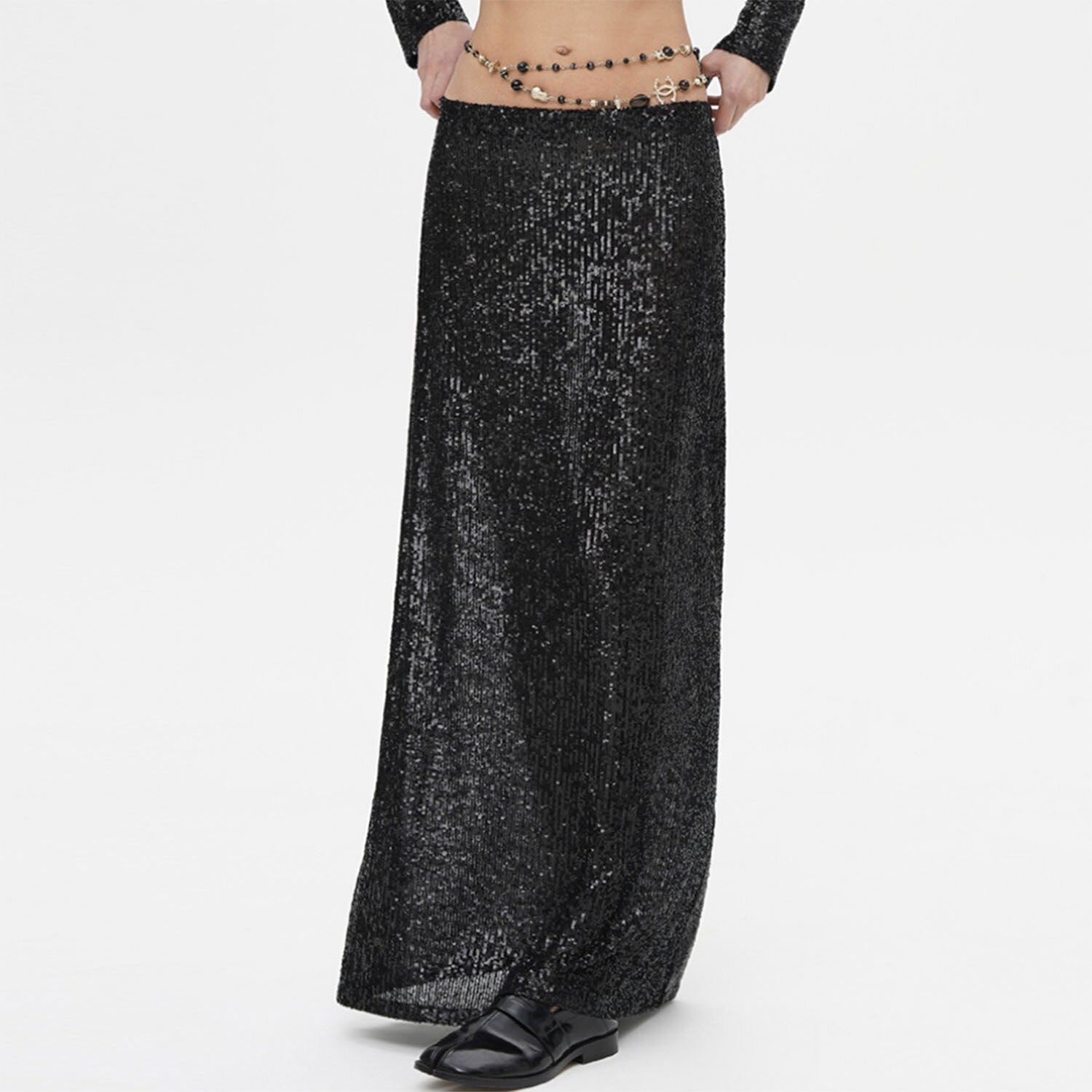 best Tossy Sequin Female Sexy Maxi Skirt Summer Fashion Glitter High Waist Loose Elegant Club Long Skirt Sparkle Women Long Skirt New 0 shop online at M2K Trends for