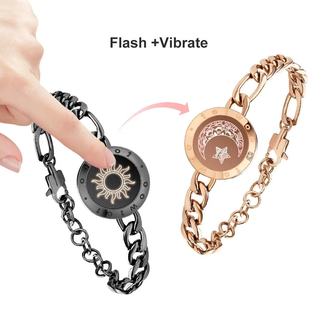 best TOTWOO Long Distance Touch Bracelets for Couples ,Light up&Vibration Relationship Gifts for Lovers Smart Jewelry Love Bracelets Accessories shop online at M2K Trends for