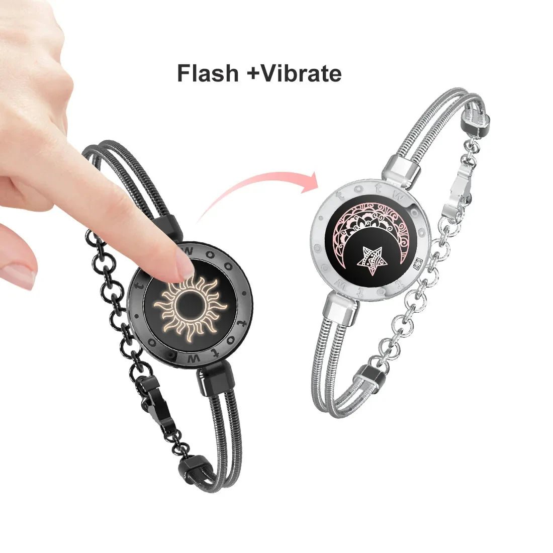 best TOTWOO Long Distance Touch Bracelets for Couples ,Light up&Vibration Relationship Gifts for Lovers Smart Jewelry Love Bracelets Accessories shop online at M2K Trends for