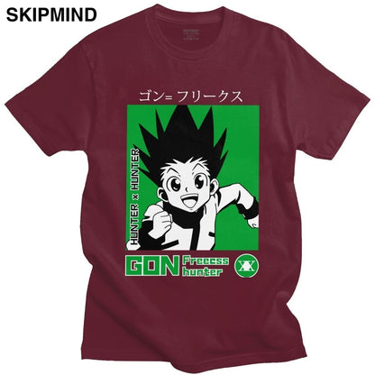 best Trendy Men T Shirt Hunter X Hunter Short Sleeved Cotton Tee Round Neck Leisure Gon Freecss T-shirt Japanese Manga Anime Tshirt 0 shop online at M2K Trends for