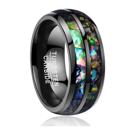 best Tungsten Gold Ring With Black Veneer Plating Accessories shop online at M2K Trends for Gold Ring