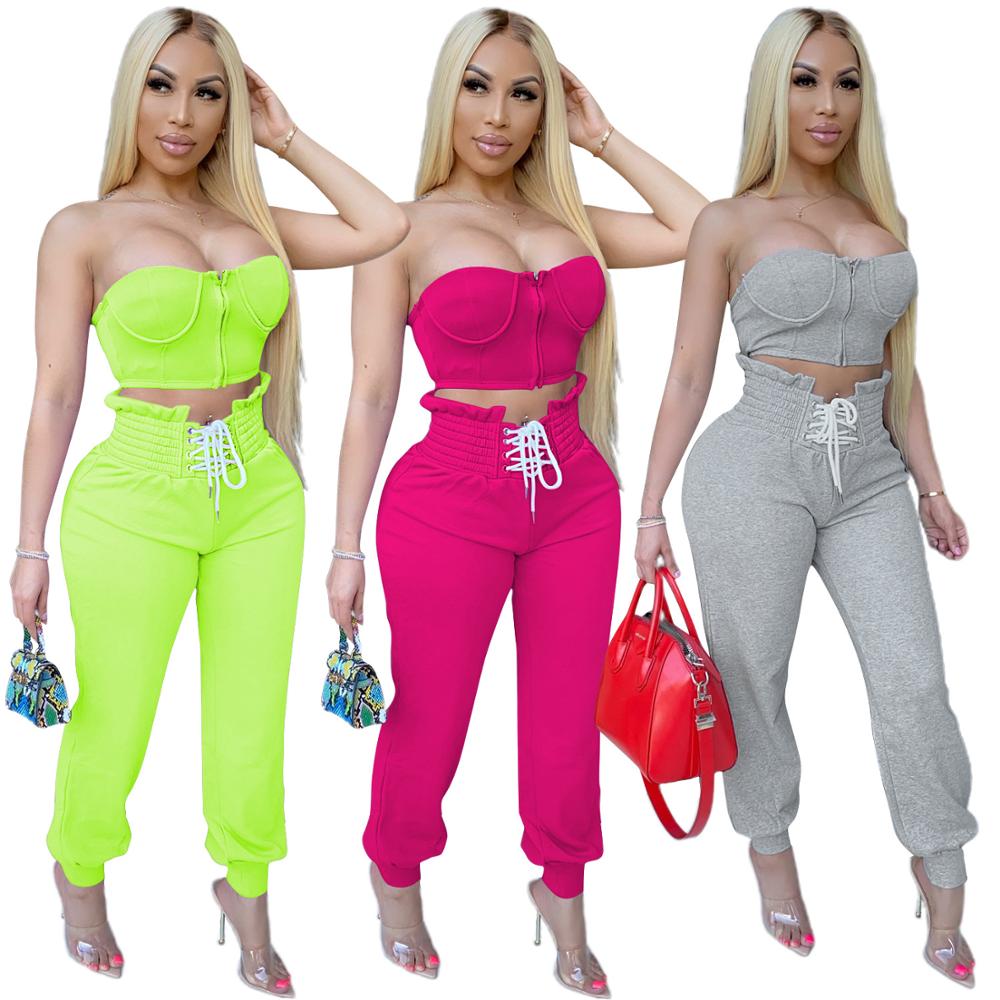 best two peice set for women two piece outfits 2 pieces sets women outfits crop tops pants tracksuit clothes for female Active Two 2 Pieces Set for Women shop online at M2K Trends for