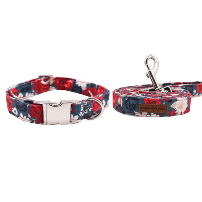 best Unique Style Paws Dog Collar Flower Cotton Fabric Dog Collar and Bow shop online at M2K Trends for