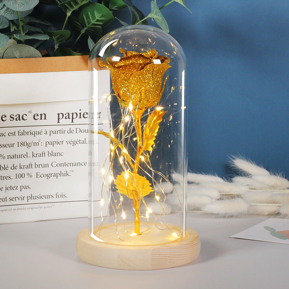 best Valentines Day Gift For Girlfriend Eternal Rose Flowers LED Light In Glass Cover Day Wedding Decoration Favors Mother Day Female Gift Gift 0 shop online at M2K Trends for